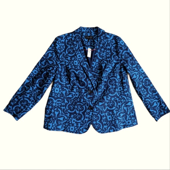 Talbots Blue Patterned Blazer - Picture 1 of 6